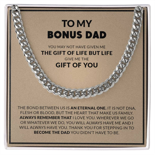 To My Bonus Dad | Always Remember That I Love You - Cuban Link Chain