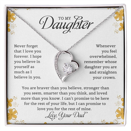 To My Daughter | Never Forget That I Love You - Forever Love Necklace